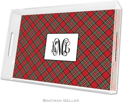 Boatman Geller Lucite Trays - Plaid Red (Large - Panel) Boatman Geller Lucite Trays - Plaid Red (Large - Panel)
