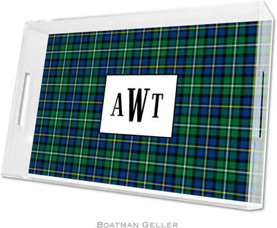 Boatman Geller Lucite Trays - Black Watch Plaid (Large - Panel) Boatman Geller Lucite Trays - Black Watch Plaid (Large - Panel)