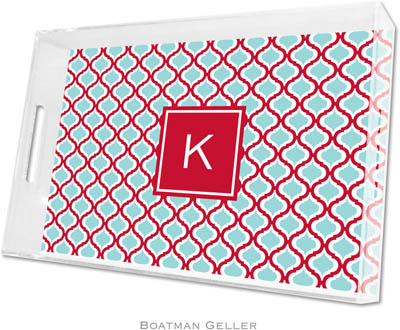 Boatman Geller Lucite Trays - Kate Red & Teal (Large - Pre-Set) Boatman Geller Lucite Trays - Kate Red & Teal (Large - Pre-Set)