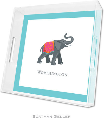 Boatman Geller Lucite Trays - Elephant (Square)