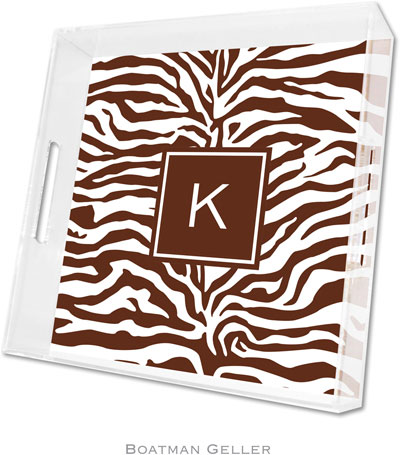 Boatman Geller Lucite Trays - Zebra Brown (Square - Pre-Set) Boatman Geller Lucite Trays - Zebra Brown (Square - Pre-Set)
