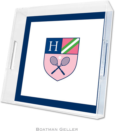 Boatman Geller Lucite Trays - Crest Tennis (Square)