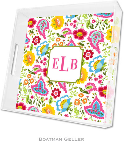 Boatman Geller Lucite Trays - Bright Floral (Square - Panel) Boatman Geller Lucite Trays - Bright Floral (Square - Panel)
