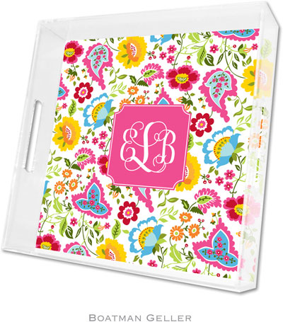 Boatman Geller Lucite Trays - Bright Floral (Square - Pre-Set) Boatman Geller Lucite Trays - Bright Floral (Square - Pre-Set)