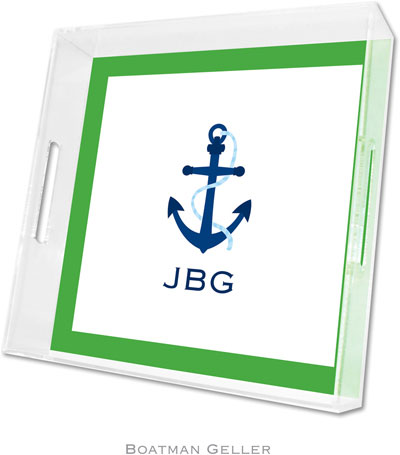 Boatman Geller Lucite Trays - Anchor (Square)