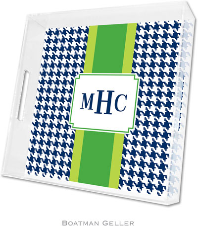 Boatman Geller Lucite Trays - Alex Houndstooth Navy (Square) Boatman Geller Lucite Trays - Alex Houndstooth Navy (Square)