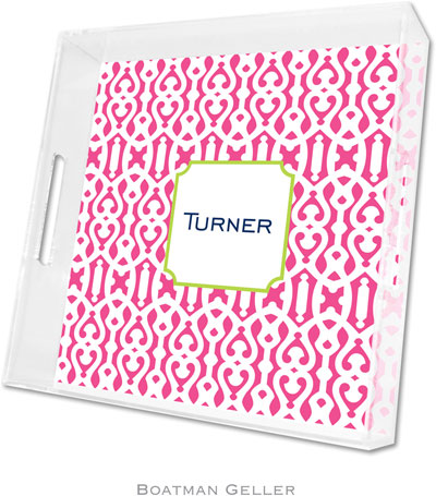 Boatman Geller Lucite Trays - Cameron Raspberry (Square - Panel) Boatman Geller Lucite Trays - Cameron Raspberry (Square - Panel)