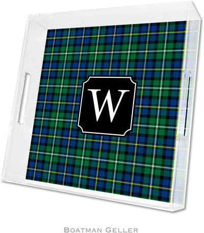 Boatman Geller Lucite Trays - Black Watch Plaid (Square - Pre-Set) Boatman Geller Lucite Trays - Black Watch Plaid (Square - Pre-Set)