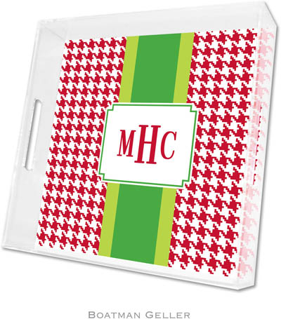 Boatman Geller Lucite Trays - Alex Houndstooth Red (Square) Boatman Geller Lucite Trays - Alex Houndstooth Red (Square)
