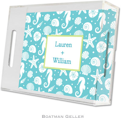 Boatman Geller Lucite Trays - Jetties Teal (Small - Panel) Boatman Geller Lucite Trays - Jetties Teal (Small - Panel)