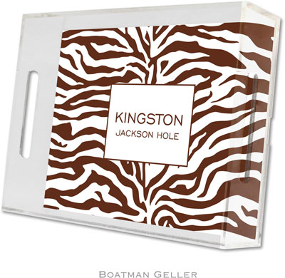 Boatman Geller Lucite Trays - Zebra Brown (Small - Panel)