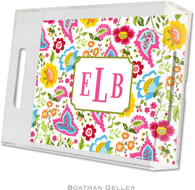 Boatman Geller Lucite Trays - Bright Floral (Small - Panel) Boatman Geller Lucite Trays - Bright Floral (Small - Panel)