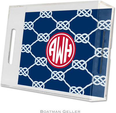 Boatman Geller Lucite Trays - Nautical Knot Navy (Small - Pre-Set) Boatman Geller Lucite Trays - Nautical Knot Navy (Small - Pre-Set)
