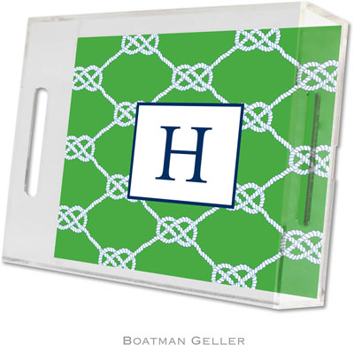 Boatman Geller Lucite Trays - Nautical Knot Kelly (Small - Panel) Boatman Geller Lucite Trays - Nautical Knot Kelly (Small - Panel)