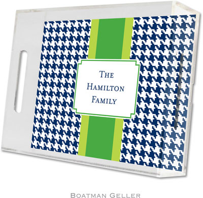 Boatman Geller Lucite Trays - Alex Houndstooth Navy (Small) Boatman Geller Lucite Trays - Alex Houndstooth Navy (Small)