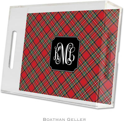 Boatman Geller Lucite Trays - Plaid Red (Small - Pre-Set) Boatman Geller Lucite Trays - Plaid Red (Small - Pre-Set)
