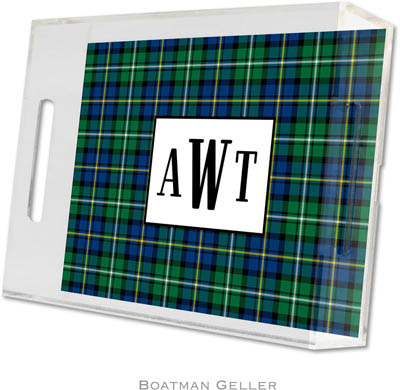 Boatman Geller Lucite Trays - Black Watch Plaid (Small - Panel) Boatman Geller Lucite Trays - Black Watch Plaid (Small - Panel)