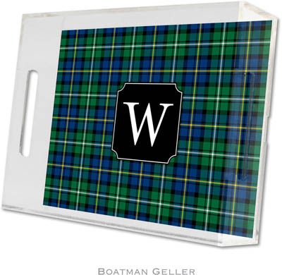 Boatman Geller Lucite Trays - Black Watch Plaid (Small - Pre-Set) Boatman Geller Lucite Trays - Black Watch Plaid (Small - Pre-Set)