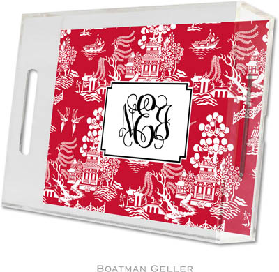 Boatman Geller Lucite Trays - Chinoiserie Red (Small - Panel)