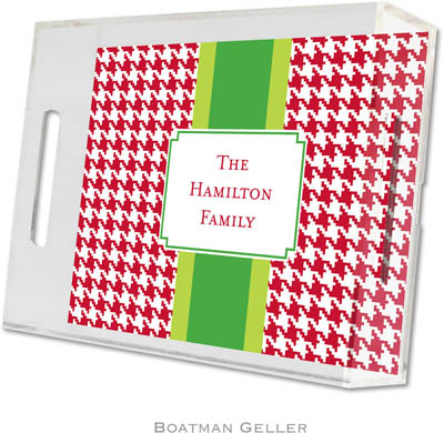 Boatman Geller Lucite Trays - Alex Houndstooth Red (Small)