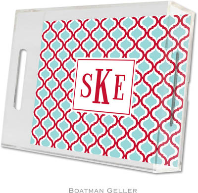 Boatman Geller Lucite Trays - Kate Red & Teal (Small - Panel)