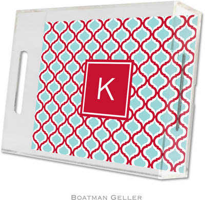Boatman Geller Lucite Trays - Kate Red & Teal (Small - Pre-Set)