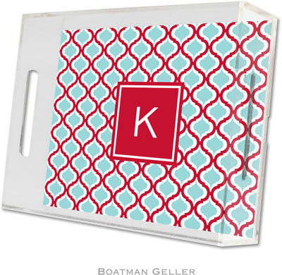 Boatman Geller Lucite Trays - Kate Red & Teal (Small - Pre-Set) Boatman Geller Lucite Trays - Kate Red & Teal (Small - Pre-Set)