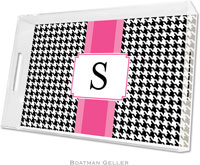 Boatman Geller Lucite Trays - Alex Houndstooth Black (Large)