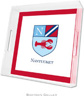 Boatman Geller Lucite Trays - Crest Lobster (Square)