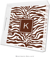 Boatman Geller Lucite Trays - Zebra Brown (Square - Pre-Set)