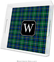 Boatman Geller Lucite Trays - Black Watch Plaid (Square - Pre-Set)