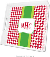 Boatman Geller Lucite Trays - Alex Houndstooth Red (Square)