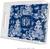 Boatman Geller Lucite Trays - Chinoiserie Navy (Small - Pre-Set)
