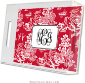 Boatman Geller Lucite Trays - Chinoiserie Red (Small - Panel)