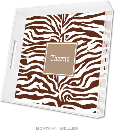 Boatman Geller - Create-Your-Own Personalized Lucite Trays (Zebra - Square)