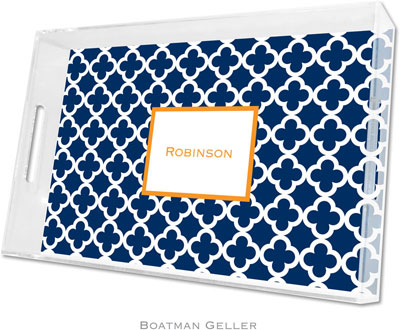 Boatman Geller - Create-Your-Own Personalized Lucite Trays (Bristol Tile Navy - Large) Boatman Geller - Create-Your-Own Personalized Lucite Trays (Bristol Tile Navy - Large)