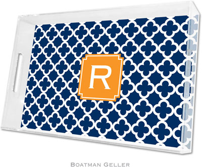 Boatman Geller - Create-Your-Own Personalized Lucite Trays (Bristol Tile Navy Preset - Large) Boatman Geller - Create-Your-Own Personalized Lucite Trays (Bristol Tile Navy Preset - Large)