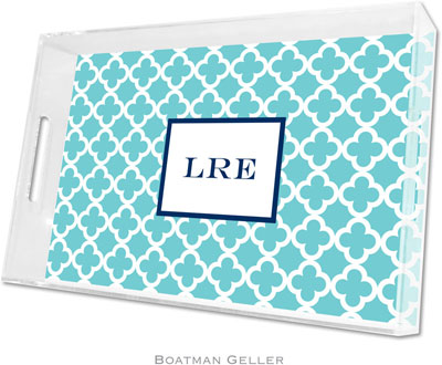 Boatman Geller - Create-Your-Own Personalized Lucite Trays (Bristol Tile Teal - Large) Boatman Geller - Create-Your-Own Personalized Lucite Trays (Bristol Tile Teal - Large)