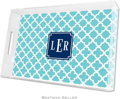 Boatman Geller - Create-Your-Own Personalized Lucite Trays (Bristol Tile Teal Preset - Large) Boatman Geller - Create-Your-Own Personalized Lucite Trays (Bristol Tile Teal Preset - Large)