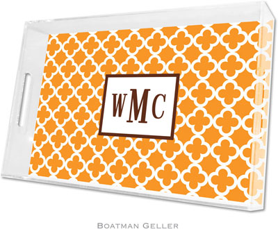 Boatman Geller - Create-Your-Own Personalized Lucite Trays (Bristol Tile Tangerine - Large) Boatman Geller - Create-Your-Own Personalized Lucite Trays (Bristol Tile Tangerine - Large)