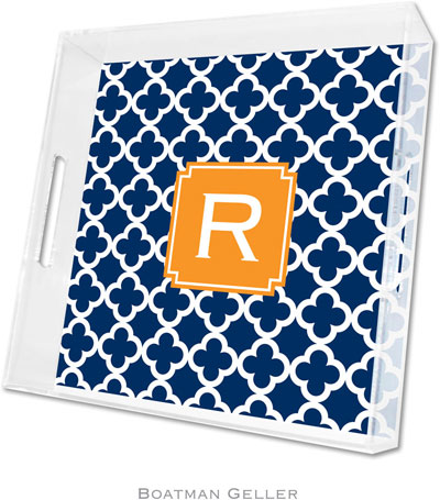 Boatman Geller - Create-Your-Own Personalized Lucite Trays (Bristol Tile Navy Preset - Square) Boatman Geller - Create-Your-Own Personalized Lucite Trays (Bristol Tile Navy Preset - Square)