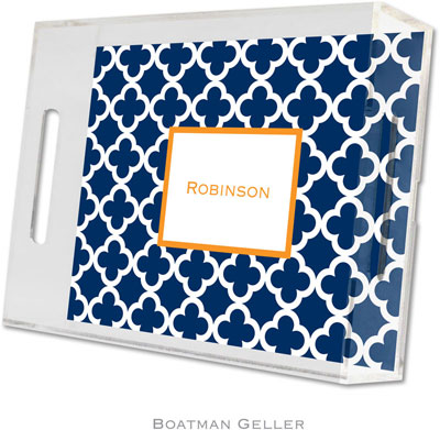 Boatman Geller - Create-Your-Own Personalized Lucite Trays (Bristol Tile Navy - Small) Boatman Geller - Create-Your-Own Personalized Lucite Trays (Bristol Tile Navy - Small)