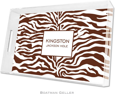 Boatman Geller - Create-Your-Own Personalized Lucite Trays (Zebra Chocolate - Large)