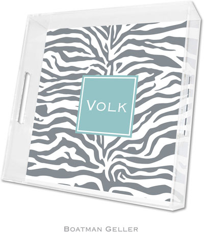 Boatman Geller - Create-Your-Own Personalized Lucite Trays (Zebra Gray Preset - Square) Boatman Geller - Create-Your-Own Personalized Lucite Trays (Zebra Gray Preset - Square)