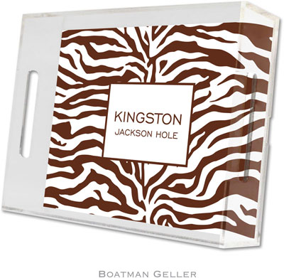 Boatman Geller - Create-Your-Own Personalized Lucite Trays (Zebra Chocolate - Small)