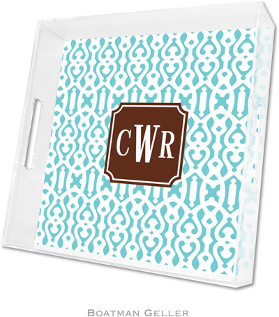 Boatman Geller - Create-Your-Own Personalized Lucite Trays (Cameron Teal Preset - Square) Boatman Geller - Create-Your-Own Personalized Lucite Trays (Cameron Teal Preset - Square)