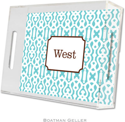Boatman Geller - Create-Your-Own Personalized Lucite Trays (Cameron Teal - Small)