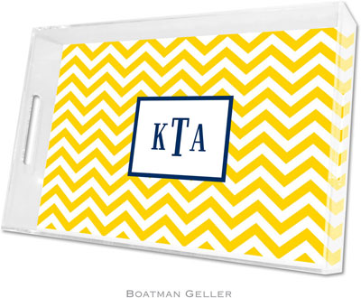Boatman Geller - Create-Your-Own Personalized Lucite Trays (Chevron Sunflower - Large) Boatman Geller - Create-Your-Own Personalized Lucite Trays (Chevron Sunflower - Large)