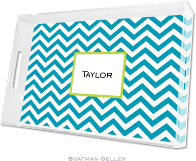 Boatman Geller - Create-Your-Own Personalized Lucite Trays (Chevron Turquoise - Large) Boatman Geller - Create-Your-Own Personalized Lucite Trays (Chevron Turquoise - Large)