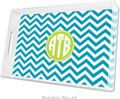 Boatman Geller - Create-Your-Own Personalized Lucite Trays (Chevron Turquoise Preset - Large) Boatman Geller - Create-Your-Own Personalized Lucite Trays (Chevron Turquoise Preset - Large)